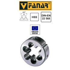 Filière à main FANAR® HSS pas fin M10 x 0,75 - Pour cage Ø 30 mm DIN22568
