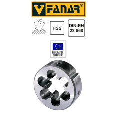 Filière à main FANAR® HSS pas fin M12 x 1 - Pour cage Ø 35 mm DIN22568