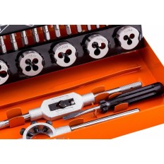 Coffret Jeu de tarauds à main et filières métriques HSS : M3 M4 M5 M6 M8 M10 M12