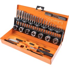 Coffret Jeu de tarauds à main et filières métriques HSS : M3 M4 M5 M6 M8 M10 M12