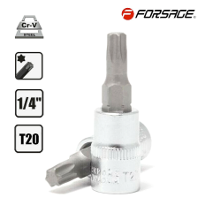 Embout T20 TORX sur douille carré 1/4" Cr-V L37mm FORSAGE F-3263220