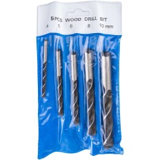 Jeu de 5 forets, mèches à bois  Diam. 4 à 10 mm Richmann B0080