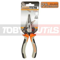 Pince à becs long demi-ronds droits 200mm Chrome-Vanadium RICHMANN C7064