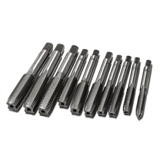 Jeu de 10 tarauds à main HSS M6, M7, M8, M10, M12  DIN 352 ROCKFORCE C010-1T