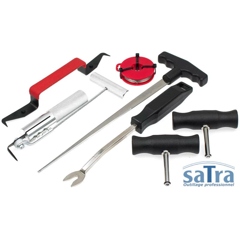 Jeu d'outils pour démontage de pare-brise, vitres et joints de vitre automobile