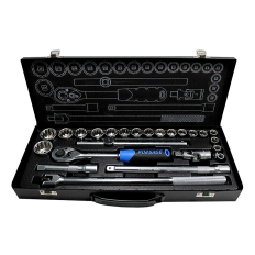 Coffret à cliquets 1/2" 12 pans de 10 à 32 mm 24 pièces Chrome-Vanadium FORSAGE