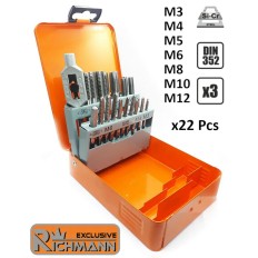 Coffret Jeu de tarauds à main métriques HSS : M3 M4 M5 M6 M8 M10 M12 Richmann