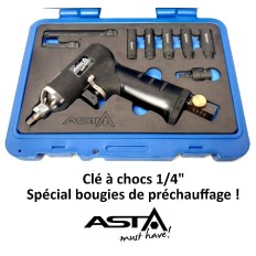 Clé à chocs pneumatique 1/4" Professionnel Spécial Bougies de Préchauffage ASTA