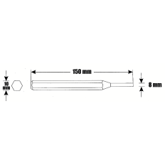 Chasse-goupilles 8x150x10 mm Chrome-Vanadium RICHMANN C5819