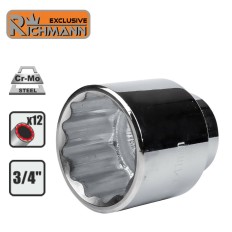 Douilles 22 mm 12 pans carré 3/4" Poids Lourd Camion Cr-V RICHMANN C2722