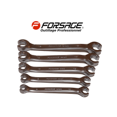 Jeu de 5 clés plate à tuyauter pour raccords et flexibles 8-19 mm FORSAGE F-5058