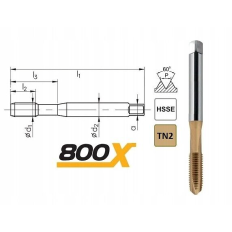 Taraud machine M7x1 entrée GUN pour trous débouchants TITAN DIN-371 HSSE FANAR®