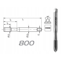 Taraud machine M5x0,8 entrée GUN pour trous débouchant DIN-371 HSSE FANAR® 800