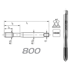 Taraud machine M7x1 entrée GUN pour trous débouchants DIN-371 HSSE FANAR® 800