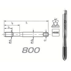Taraud machine M10x1,5 entrée GUN pour trous débouchant DIN-371 HSSE FANAR® 800
