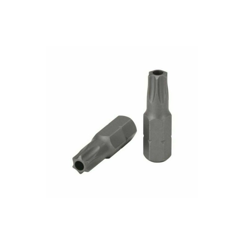 Embout 1/4 TORX T15 T-15 sécurité, avec trou, Acier S2 HAUTE QUALITÉ