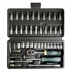 Coffret clé à cliquets 46 pièces 1/4'' jeu de douilles Cr-V RockForce RF-2462-5