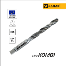 Foret taraudeur machine M12x1,75 taraud combiné avec foret DIN13 HSS FANAR Kombi