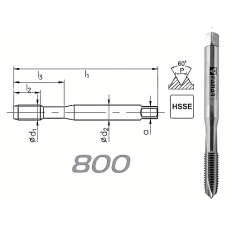 Taraud machine M10x1 entrée GUN pour trous débouchants DIN-371 HSSE FANAR® SC