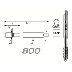 Taraud machine M10x0,75 entrée GUN pour trous débouchants DIN-371 HSSE FANAR®