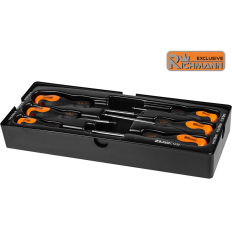 Module insert pour servante 6 tournevis aimantés plats et cruciformes CrMo C1232