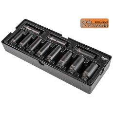 Module insert servante douilles longues à chocs 1/2" 6pans 13 à 27mm Cr-Mo C1223
