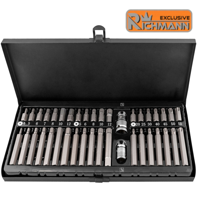 Coffret 40 embouts TORX BTR XZN 12 pans Acier S2 Professionnel RICHMANN C6940