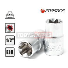 Douille E10 1/2" E-TORX E-10 TORX femelle Chrome-Vanadium FORSAGE F-54610