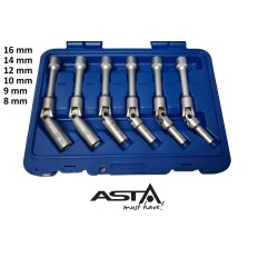 Coffret douilles cardans extra longues pour bougie de préchauffage de 8 à 16 mm