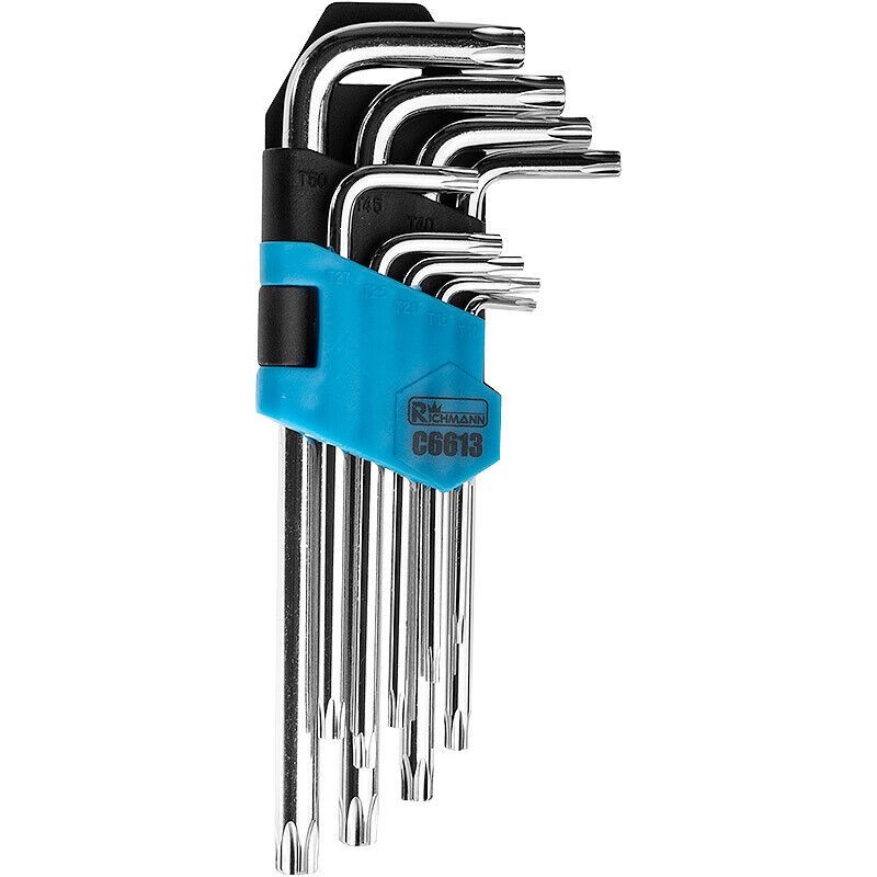 Jeu de 9 clés, TORX mâle sécurité, de T10 à T50 en L, Cr-V RICHMANN C6613