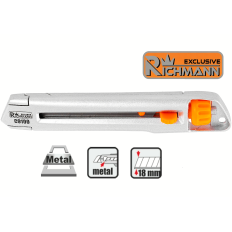 Cutter métal lame sécable 18mm, automatique et molette de blocage RICHMANN C9109