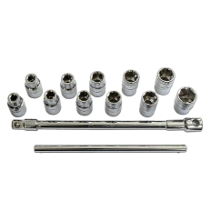 Coffret douilles et barre de force en T 13 pièces 1/2'' Cr-V FORSAGE F-4131