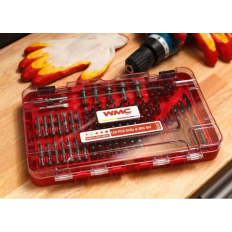 Coffret WMC embouts de vissage+forets 120 Pcs 1/4" Torx PZ PH Plat Carré Hex