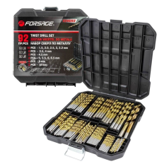 Coffret de 92 forets à métal TYPE TWIST HSS Diam. 1,5 à 10 mm FORSAGE F-924U92