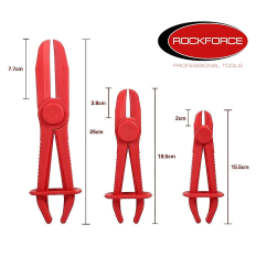 Jeu de 3 pinces à durites plates en polyoxyméthylène 3-57mm ROCKFORCE RF-903G12