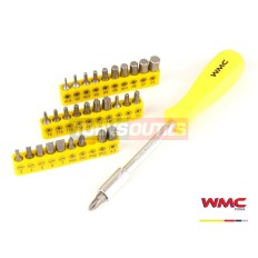 Coffret cliquet douilles 1/4" 6pans 4 à 14mm embouts et clés à fourche WMC 2062
