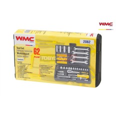 Coffret cliquet douilles 1/4" 6pans 4 à 14mm embouts et clés à fourche WMC 2062