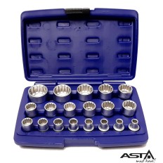 Douilles SPLINE universelles 12 PANS 1/2" de 8 à 32 mm de 5/16“ à 1-1/4" ASTA