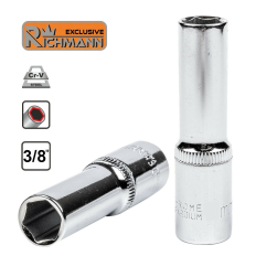 Douille longue 6 pans 3/8", Chrome-Vanadium, 15 mm,  L 65 mm RICHMANN C4165