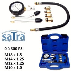 Compressiomètre pour tous moteurs à essence 0 à 300 PSI M10 à M18 SATRA S-31CTK