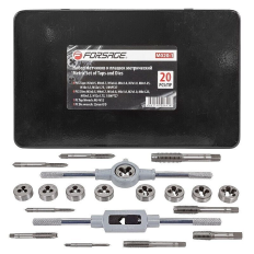 Coffret 20 tarauds filières M3-М4-M5-М6-M7-М8-М10-M12-1/8NPT27 Forsage F-M020-1