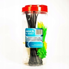 ASSORTIMENT DE COLLIERS RILSAN 600 PIÈCES 6 couleurs ASTA A-600CT