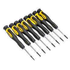 Jeu de tournevis PLATS TORX CRUCIFORMES + Tournevis de précision + SUPPORT MURAL
