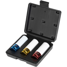 Coffret de 3 douilles longues à choc 1/2" pour jantes aluminium Cr-Mo RICHMANN 