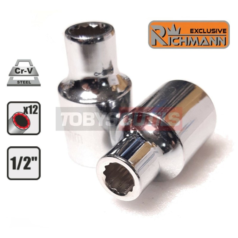 Douille 9mm 12 pans carré 1/2" Chrome-Vanadium RICHMANN C1539