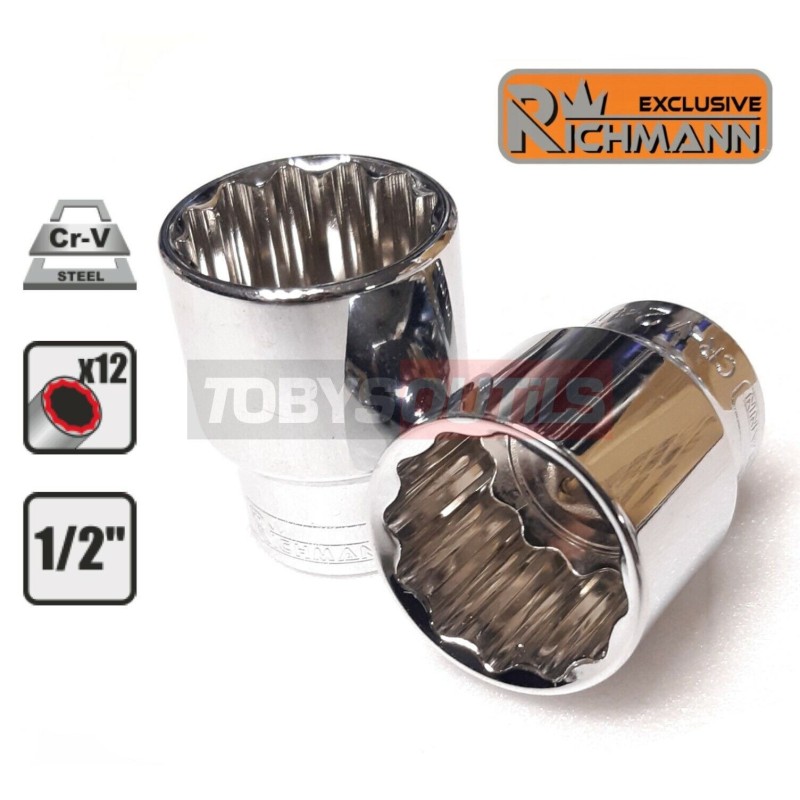 Douille 26mm 12 pans carré 1/2" Chrome-Vanadium RICHMANN C1556