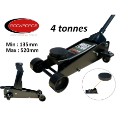 Cric rouleur hydraulique 4 Tonnes voiture 4x4 135mm 4T Professionnel RockForce