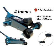 Cric rouleur hydraulique 4 Tonnes voiture 4x4 135mm 4T Professionnel Forsage