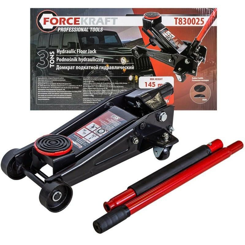Cric rouleur hydraulique 3 Tonnes voiture 4x4 VUL 135mm Professionnel FORCEKRAFT