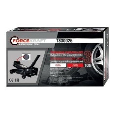 Cric rouleur hydraulique 3 Tonnes voiture 4x4 VUL 135mm Professionnel FORCEKRAFT